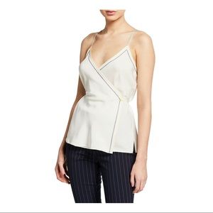 Rag & Bone Chalk Cream Silk Wrap Sleeveless Blouse